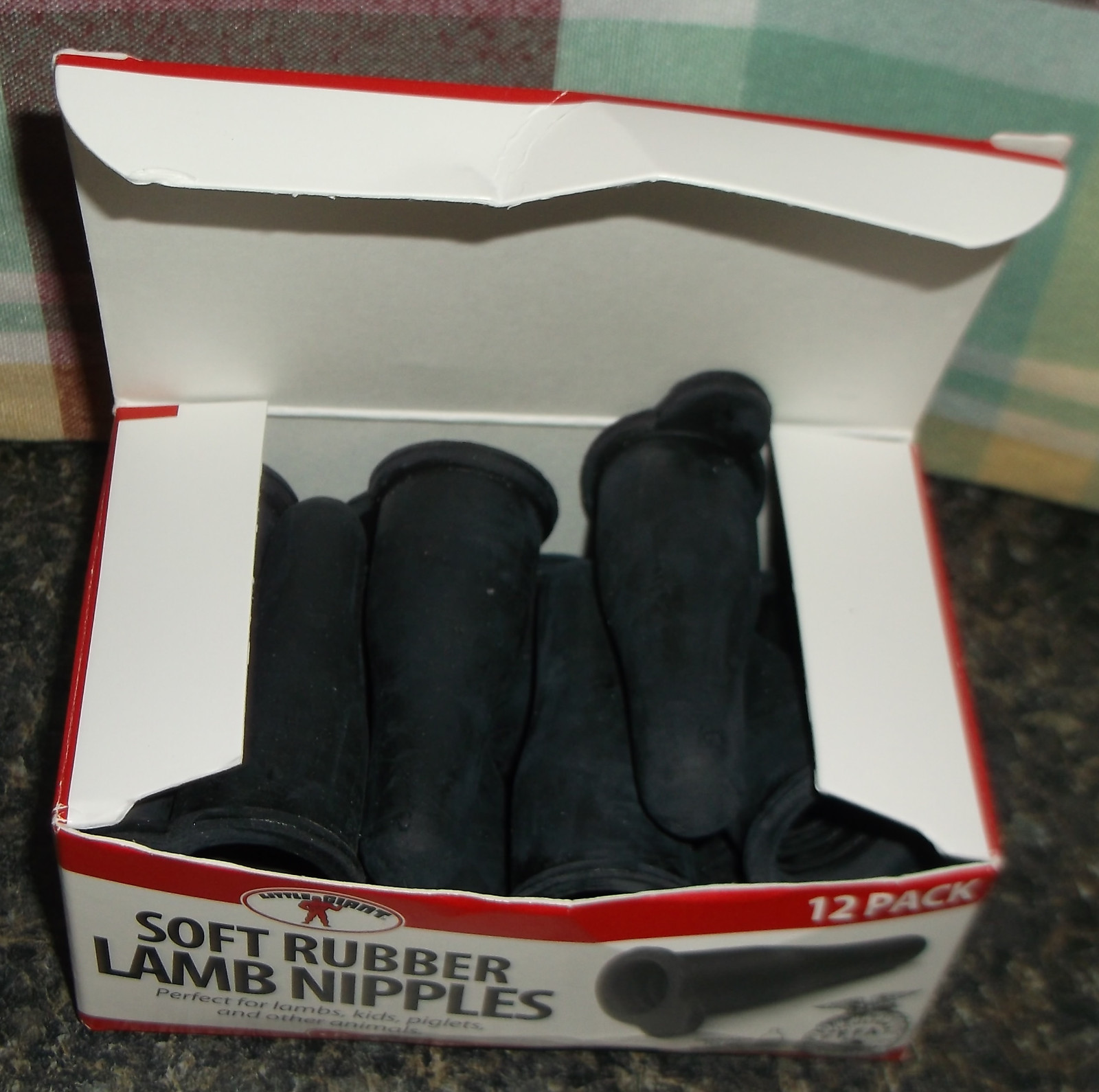 Soft Rubber Lamb Nipples 12 Pack Also for Piglets, Goats and Other Animals