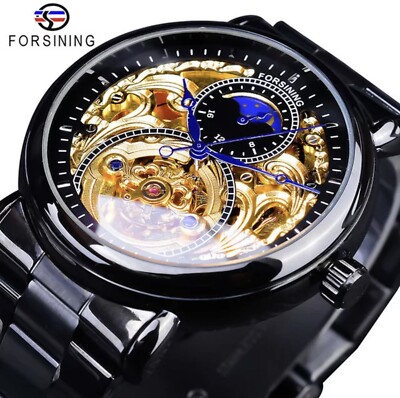 Business Moon Dial Self Winding Men s Automatic Self Winding Watch