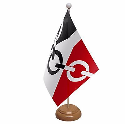 BLACK COUNTRY Table Flag with Wooden base & pole 9''x6'' West Midlands UK FLAGS