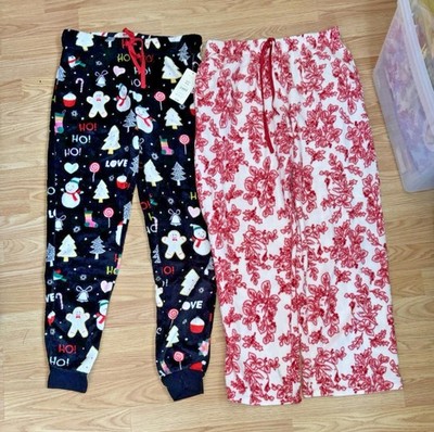 Adult Womens -Lot of 2 Christmas Holiday Lounge Sleep Pants Size Small