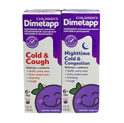Children's Dimetapp Cold Cough Congestion Liquid Medicine 4 oz Each Sept 2026