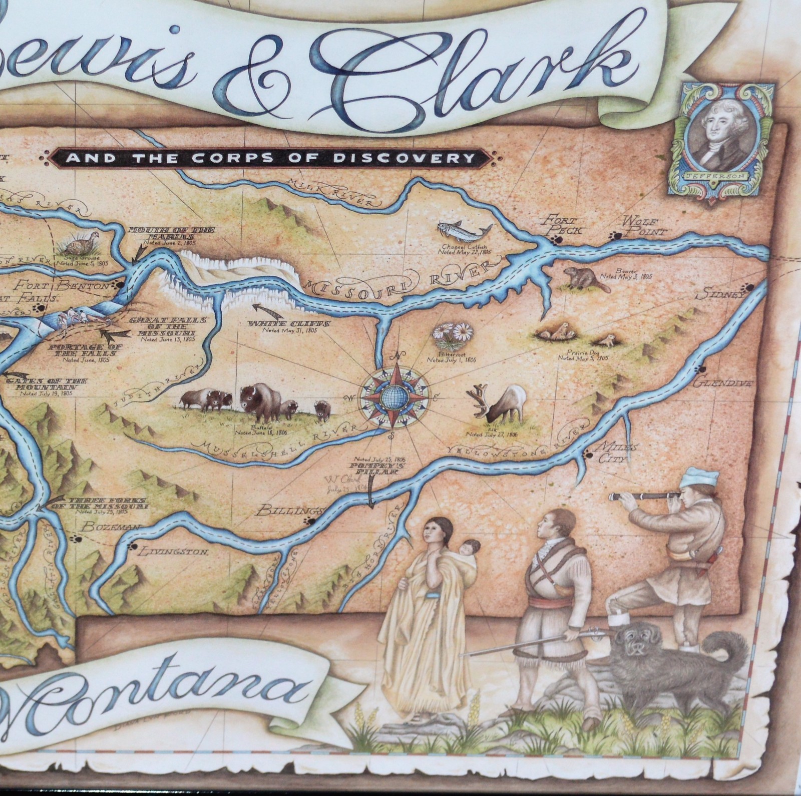 Lewis & Clack the Corps of discovery in Montana Brand Poster 36
