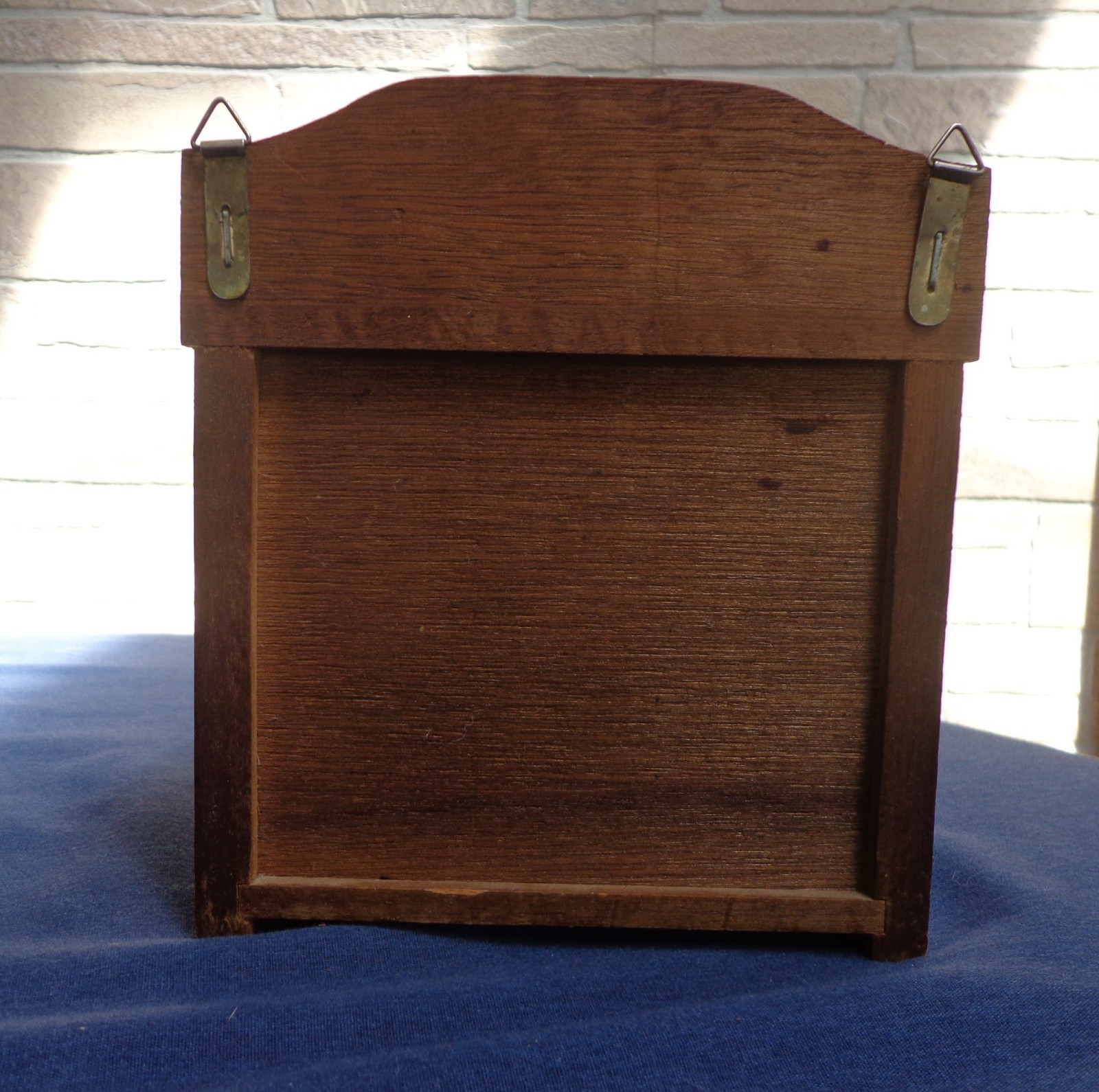 Vintage Wooden Wall Mount Recipe Box w/ Divider Cards NC