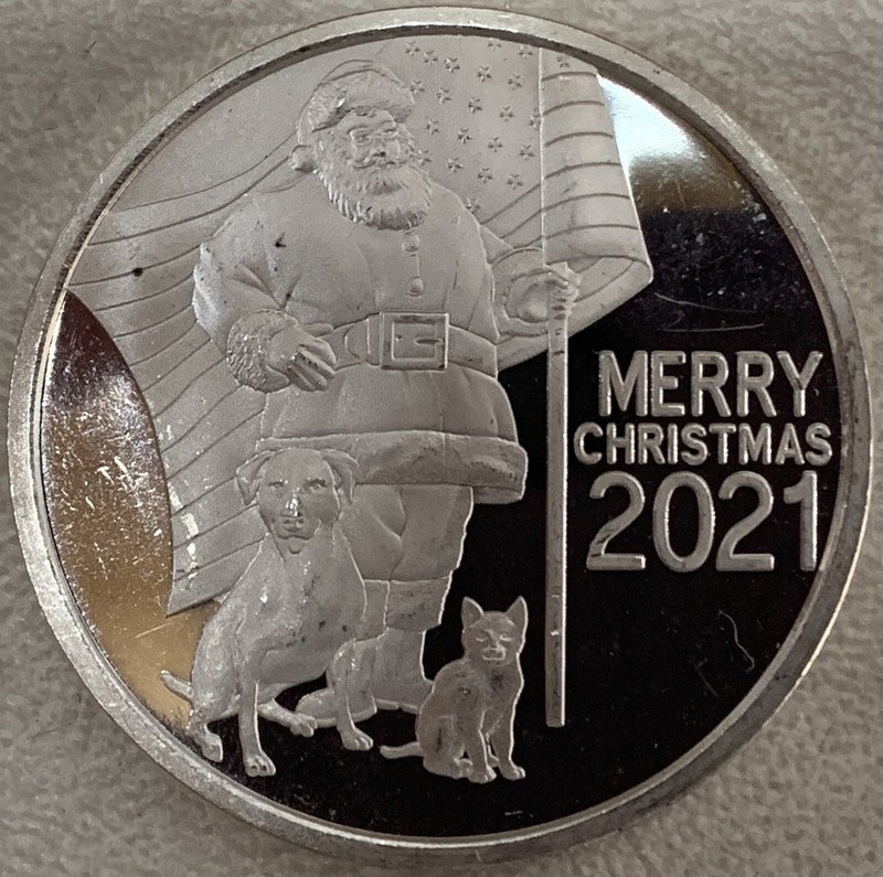Merry Christmas 2021, 1 troy oz .999 Fine Silver Art Round | eBay