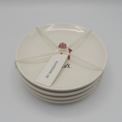 SIT AND RELAX (RED & BLUE ADIRONDACK CHAIRS) MAGENTA RAE DUNN APPETIZER PLATES