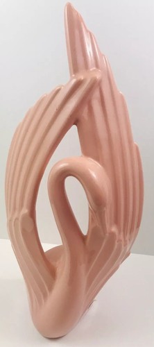Vintage Royal Haeger Large Coral Swan #6038 Art Deco 20” Tall