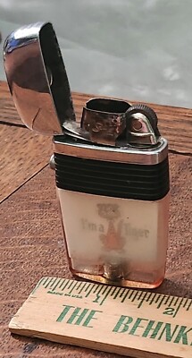 Rare Vintage Scripto Vu lighter ''I'm a TIGER'' Cat KITTEN 