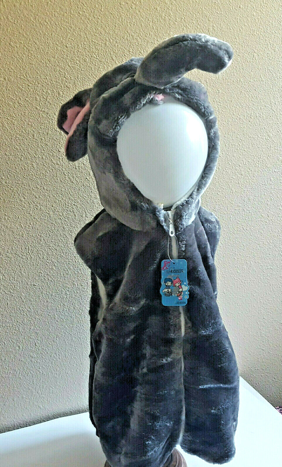 Animal Hoodie Elephant Head Kids Vest Plush Warm Jacket Costume Halloween Child 