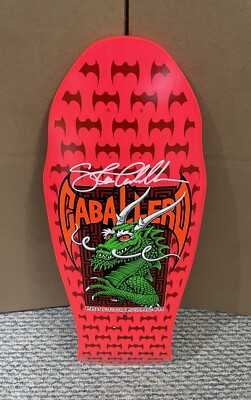 Powell Peralta Caballero Signed Dragons & Bats Pink 80s Skateboard Deck Reissue