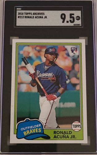 Ronald Acuna Jr BGS 9.5 Gem Mint 2018 Topps Archives Rookie Card RC. rookie card picture