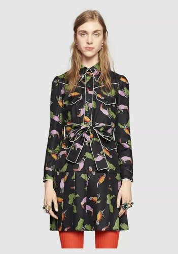 GUCCIワンピース100海外サイズで4 GUCCI《ラメ GGジャカード ポロドレス》ブラック/ベージュ 直営