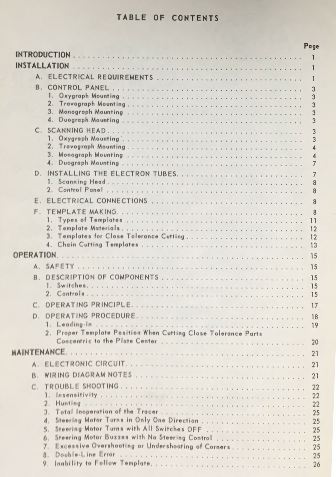 Vintage Airco Model D Electronic Tracers Manual
