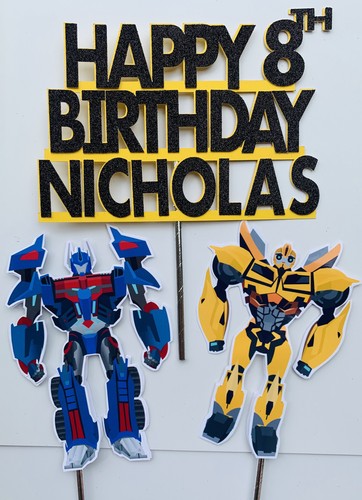 3 Unit TRANSFORMER Birthday Cake Topper, PERSONALIZED, Printed Images