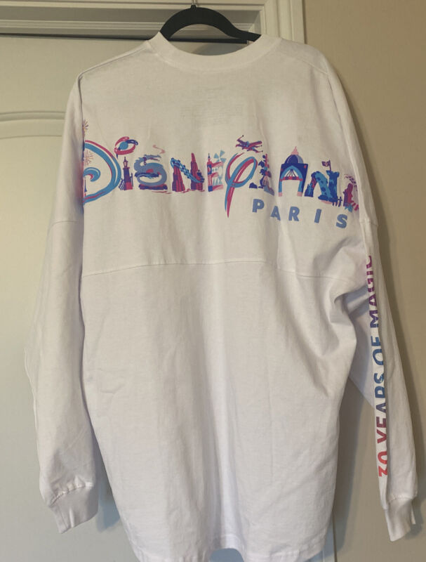 NWT Disneyland Paris 30th Anniversary White Iridescent Spirit Jersey Size XL