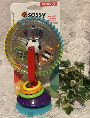SASSY  Baby Wonder Wheel Multi Colored Educational Baby Toy Suction Cup NEW!!