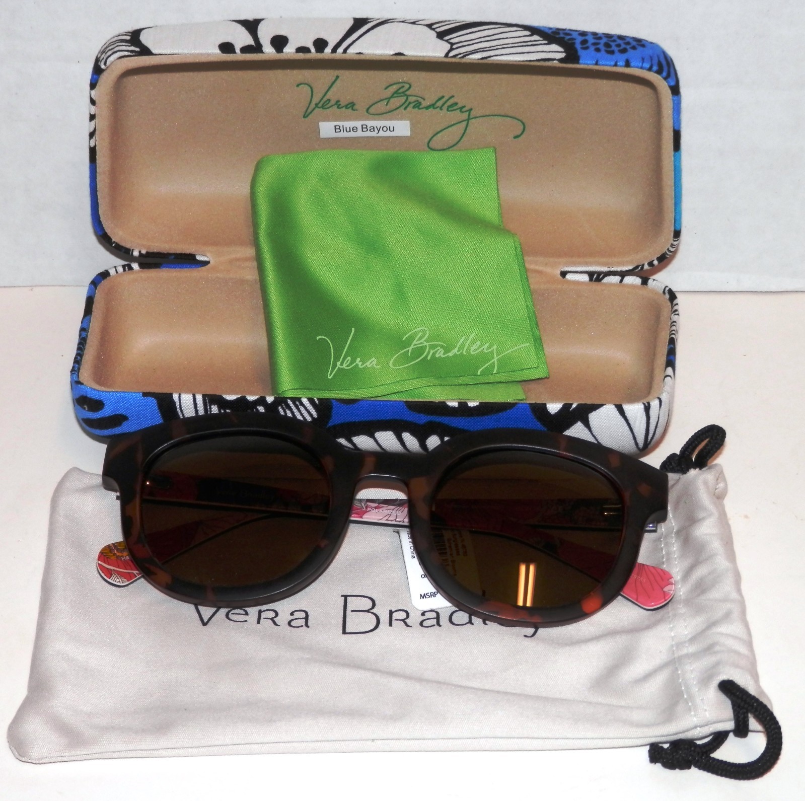 NEW VERA BRADLEY TRISH BOHEMIAN BLOOMS 48[]24 146 BROWN WOMEN SUNGLASSES W/CASE