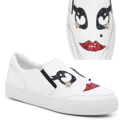 TOD'S SHOES SPORTIVO PANTOFOLA SLIP ON SNEAKERS w GLITTER $725 sz 40.5 10.5 US