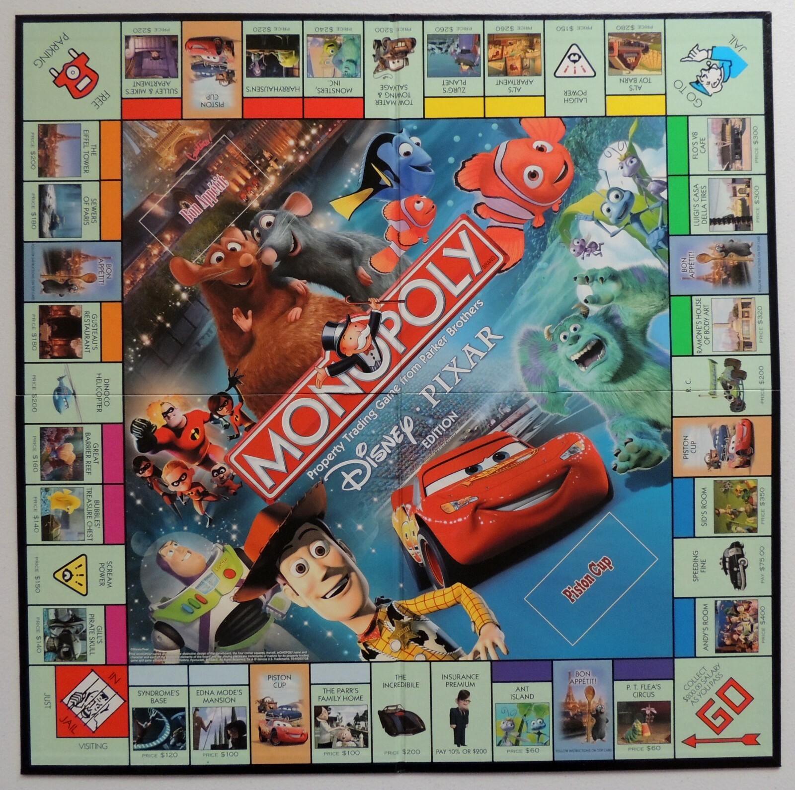 Monopoly Disney Pixar Edition Game Board Replacement Part