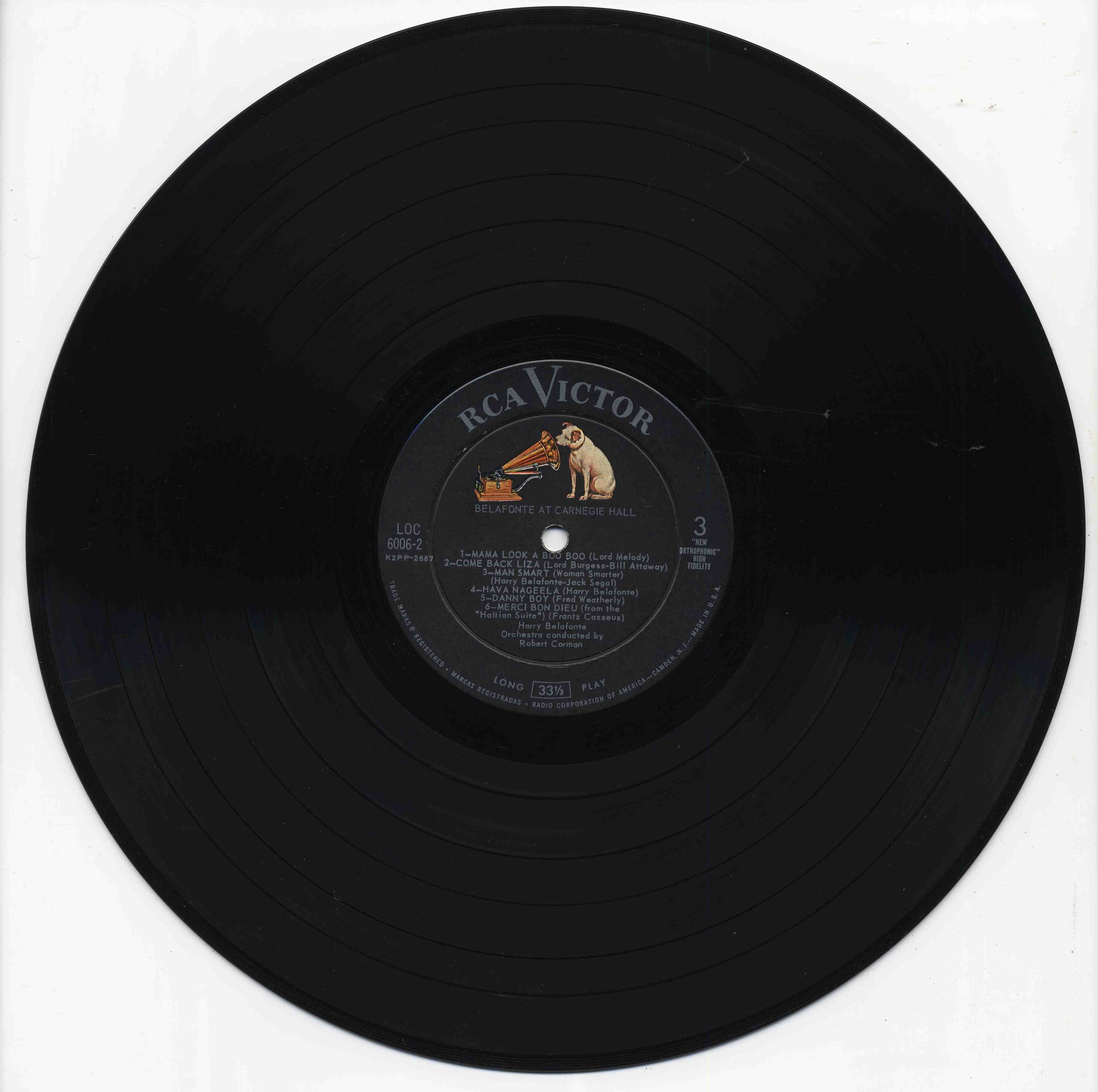 Harry Belafonte At Carnegie Hall Vinyl LP RCA Victor LOC 6006 Mono - Picture 6 of 7