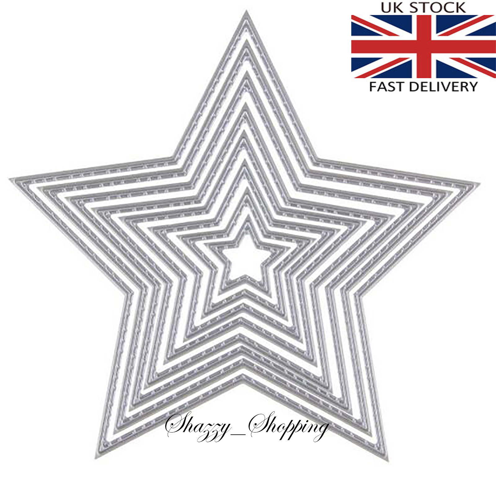 Star Nesting Dies metal cutting die cutter set of 8 dies UK