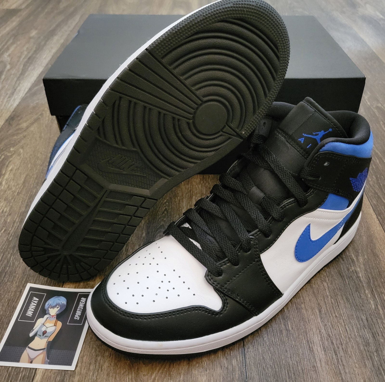 Nike Air Jordan 1 Mid White Racer Blue 