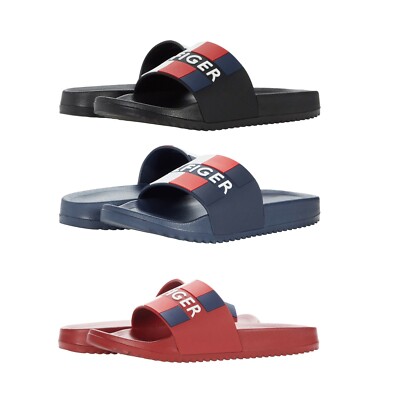 

Мужские дизайнерские повседневные тапочки в полоску Tommy Hilfiger, сандалии-шлепанцы Romey, tmROMEY