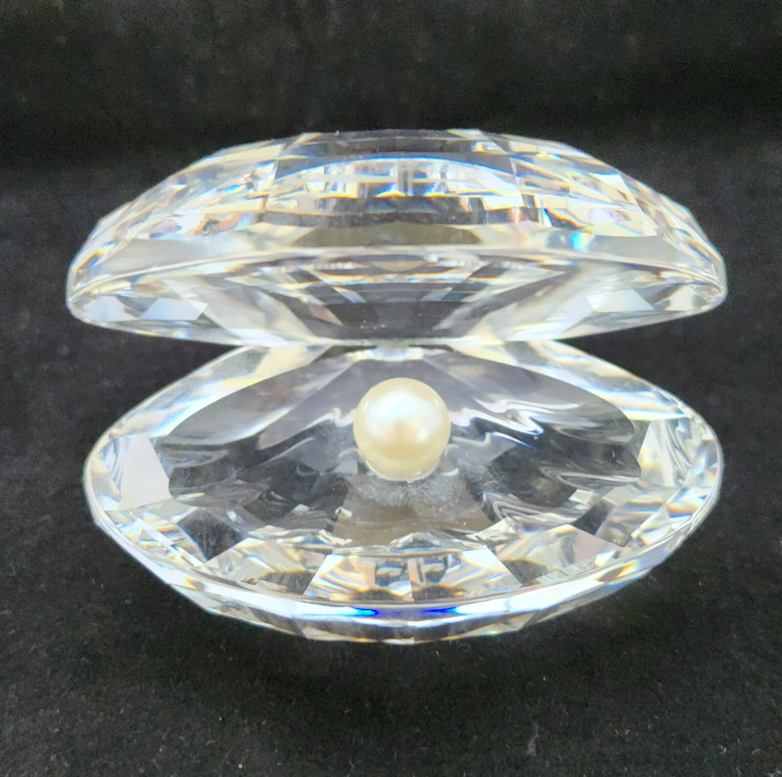 ☆スミレ☆SWAROVSKI・クロスオーバーリング クリスタル装飾・52 Swarovski Silver Crystal SHELL WITH PEARL #7624 NR 055 Hand