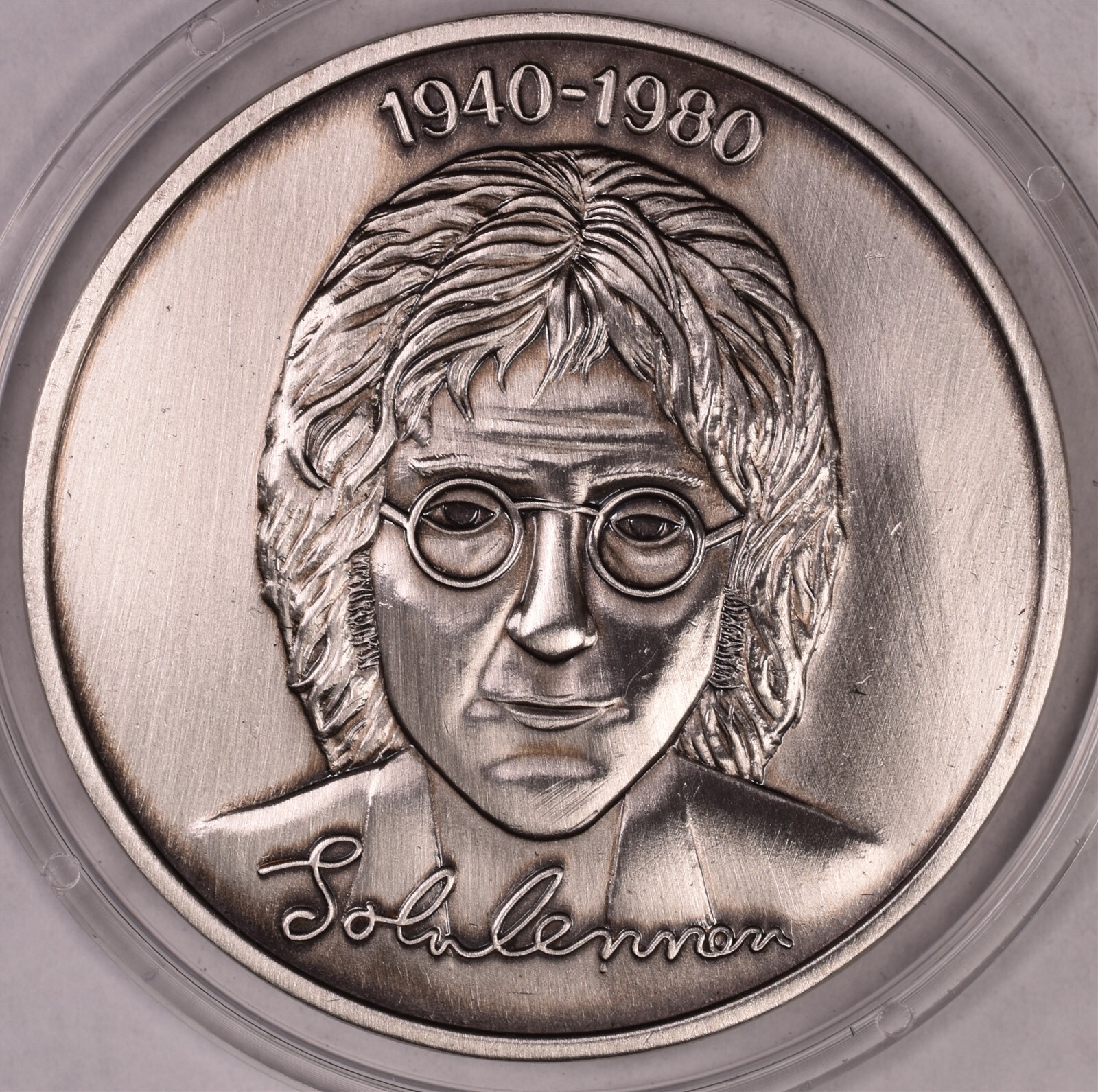 John Lennon (1940-1980) Sterling Silver Medal Give Peace A
