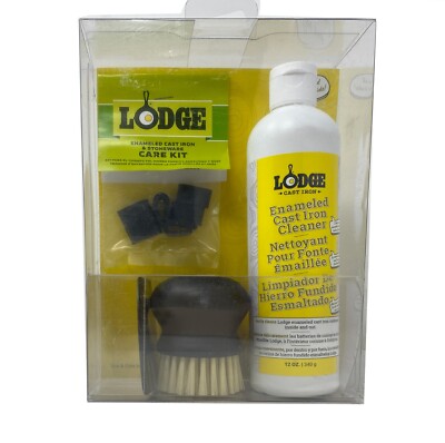 DISCOUNTED!! Lodge Enameled Cast Iron & Ceramic Stoneware Care Kit, White, 12 oz