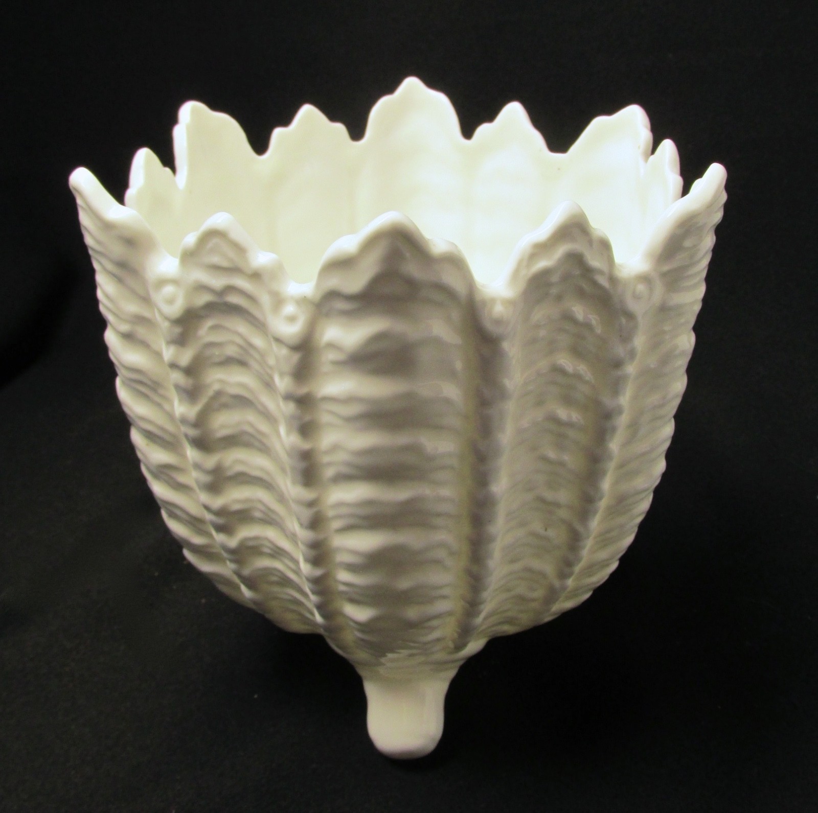 Coalport Bone China White Footed Shell Pot
