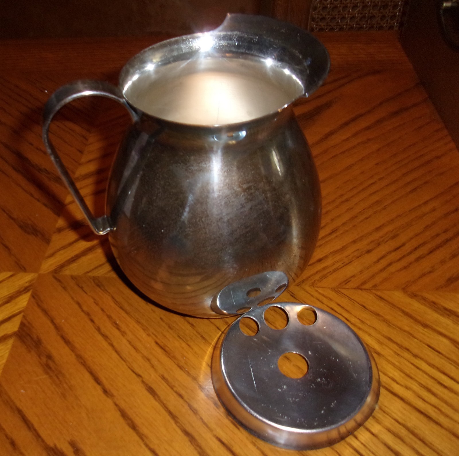 VINTAGE EL (ITALY), SILVER-PLATED  COCKTAIL PITCHER WITH STRAINER