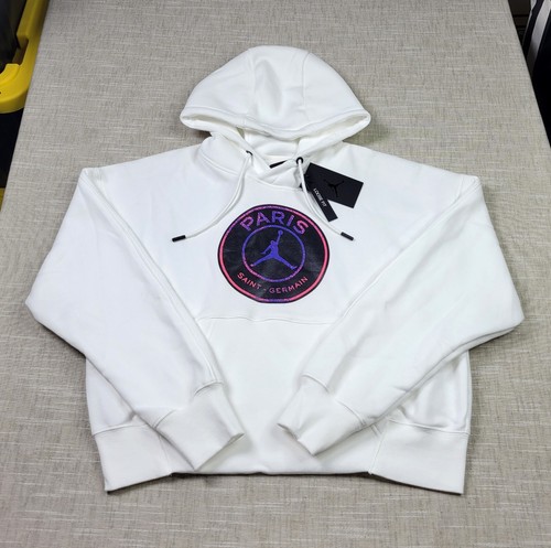NIKE Air Jordan PSG Hoodie Medium Womens White Black