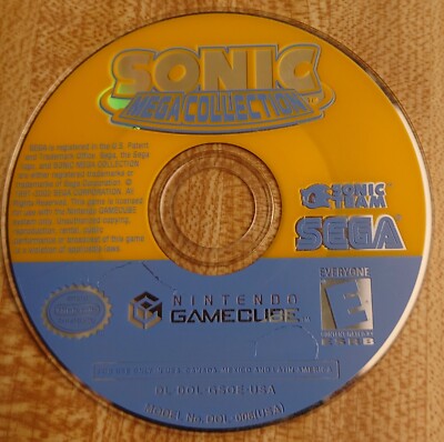 VINTAGE NINTENDO GAMECUBE SONIC MEGA COLLECTION DISC ONLY NR TESTED WORKING 2002