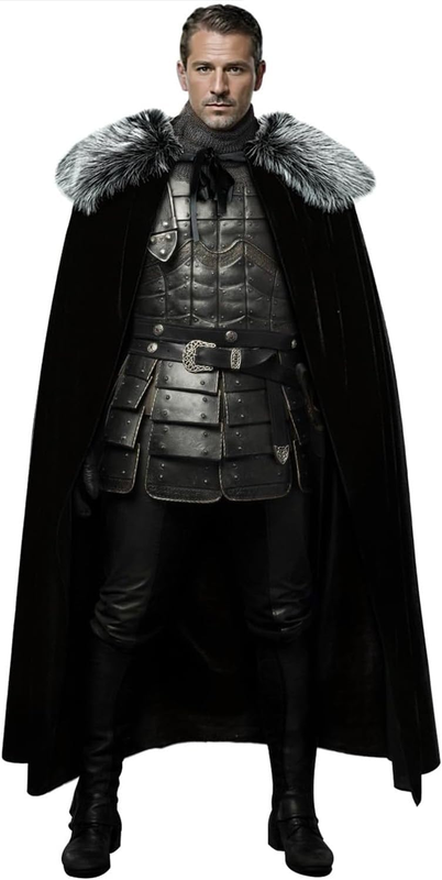 L'VOW Medieval Viking Fur Cloak Renaissance Velvet Fur Cape
