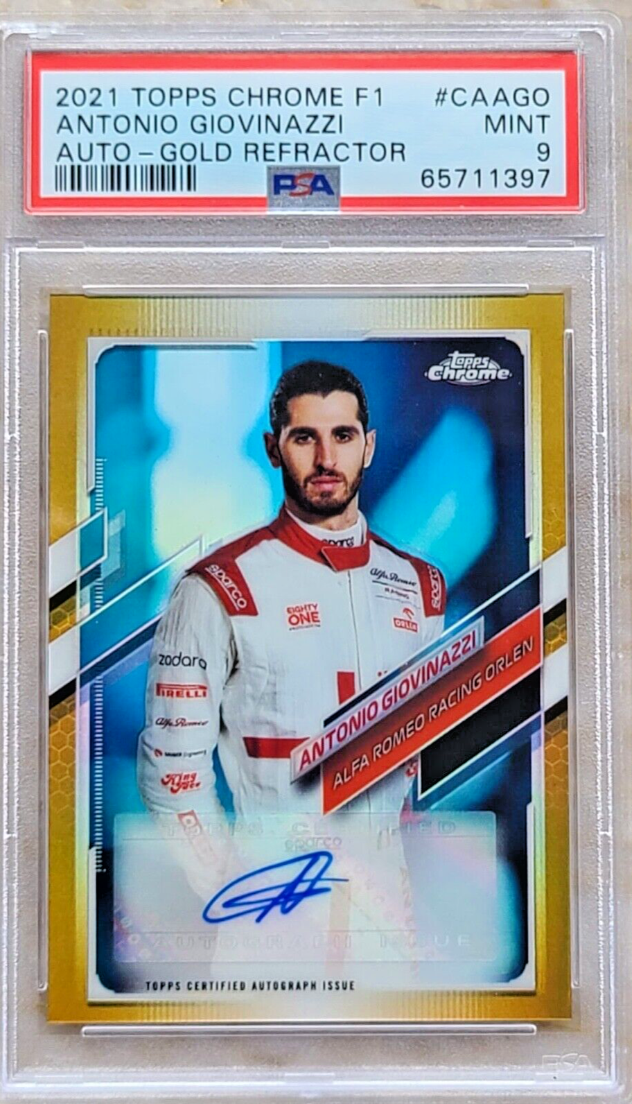 2021 Topps Chrome F1 Antonio Giovinazzi Auto GOLD Autograph 2021 Topps Chrome F1 Antonio Giovinazzi Auto GOLD Autograph
