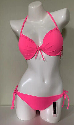 NEW Victoria's Secret Malibu Fabulous Push Up Top & Bikini Bottom Swim Set Pink