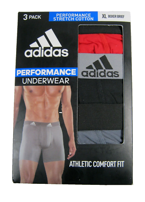 New Adidas Men's Performance Underwear Boxer Brief athletic comfort 3-Pack  XL