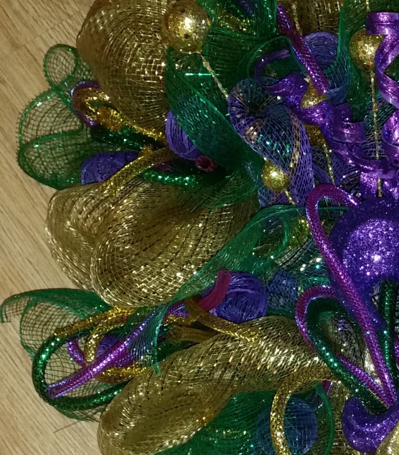 Mardi Gras Wreath Fleur de Lis Wreath Deco Mesh Wreath Mardi Gras door wreath