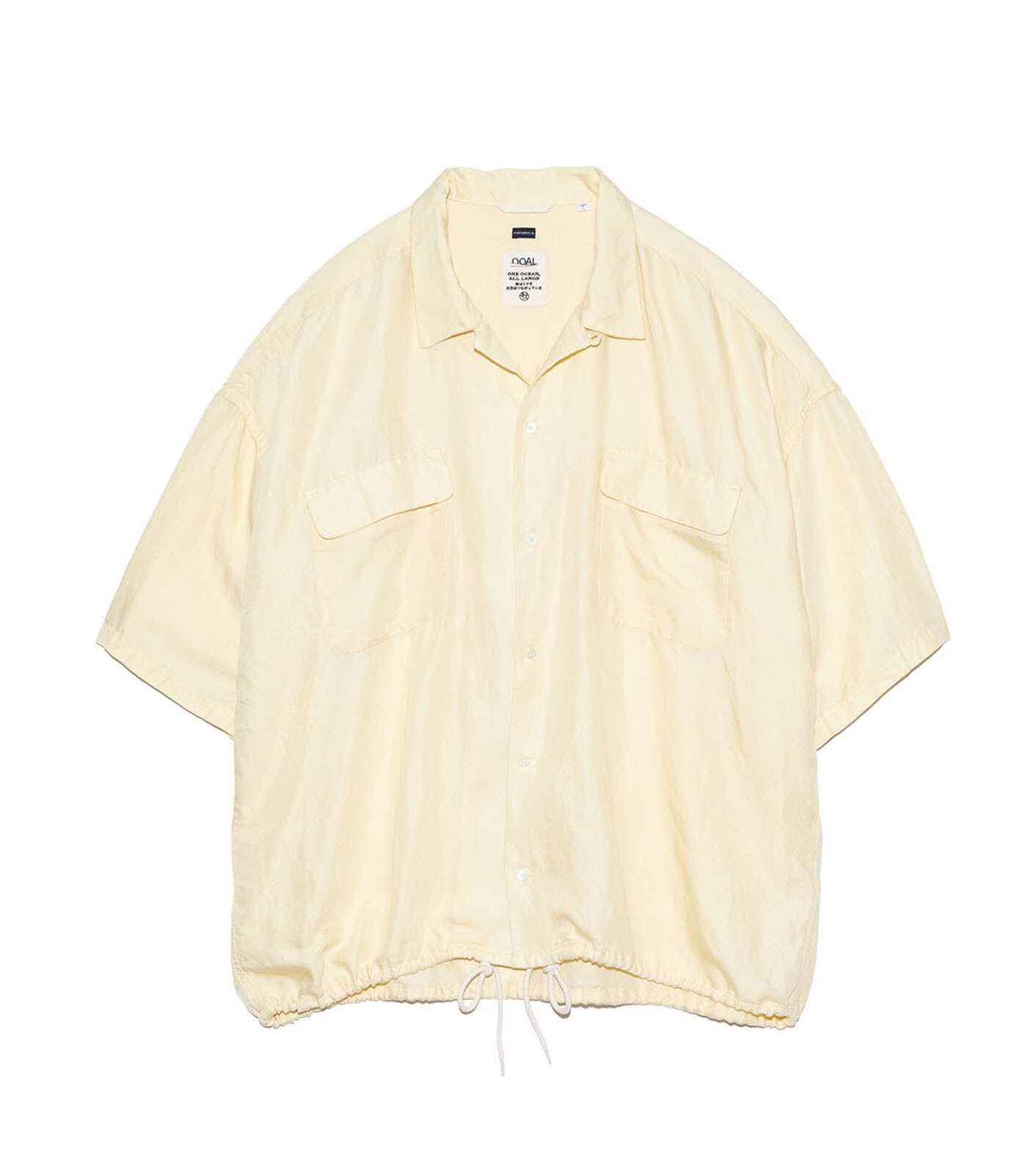 007　nanamica　OPEN COLLAR CUPRA HEMP Nanamica Men's Open Collar Cupra Hemp Shirt in Navy Nanamica