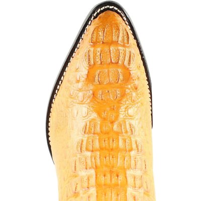 Pre-owned Wild West Boots Wild West Buttercup Crocodile Hornback Western Cowboy Boot J-toe (d) 2990202 In Yellow