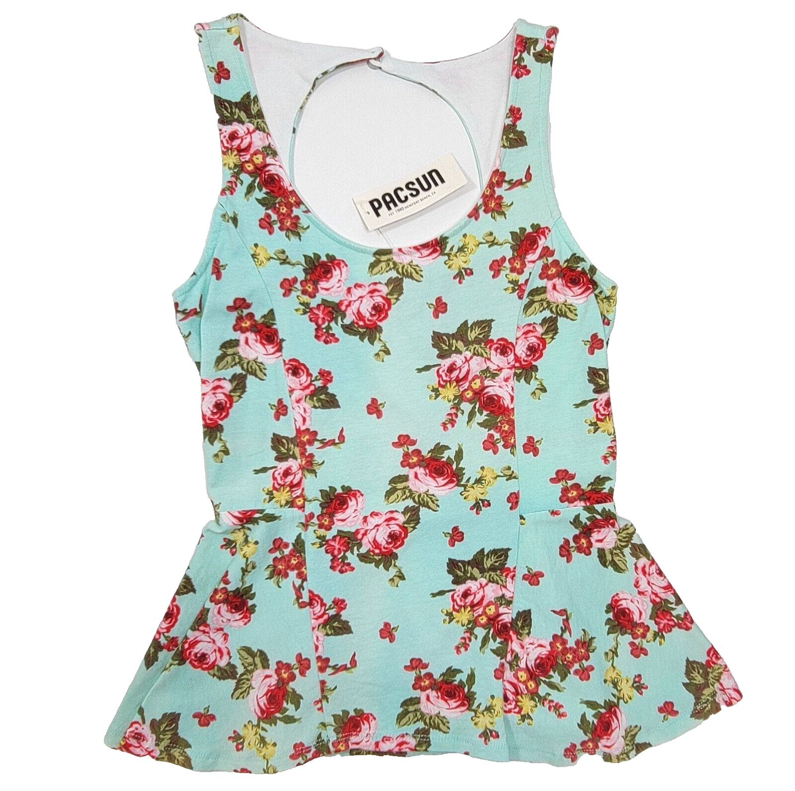 Floral California Flowy Teal Tank (Navy Design) (runs big) Floral California Flowy Teal Tank (Navy Design) (runs big)