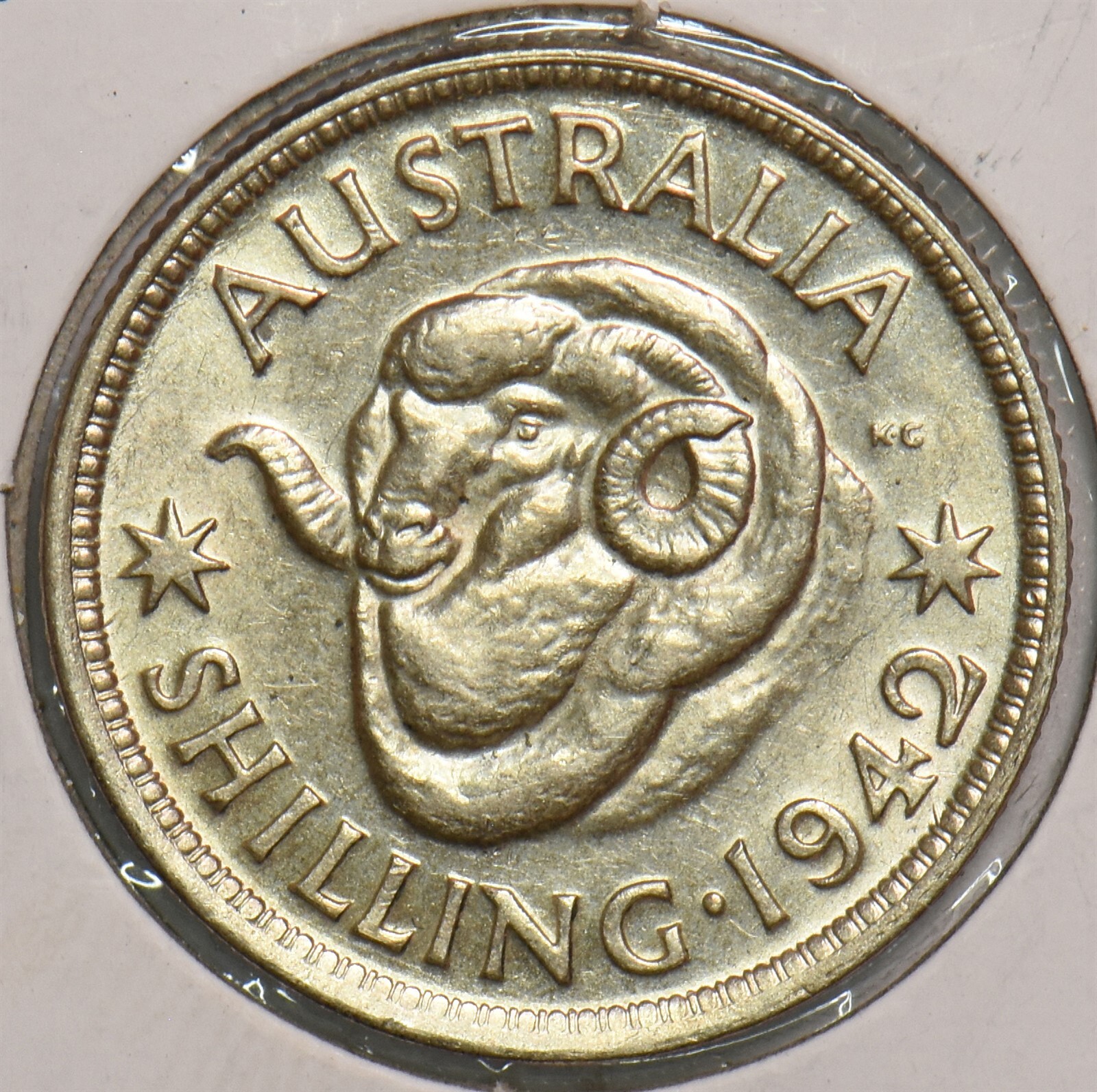 Australia 1942 Shilling Merino ram 199006 combine shipping