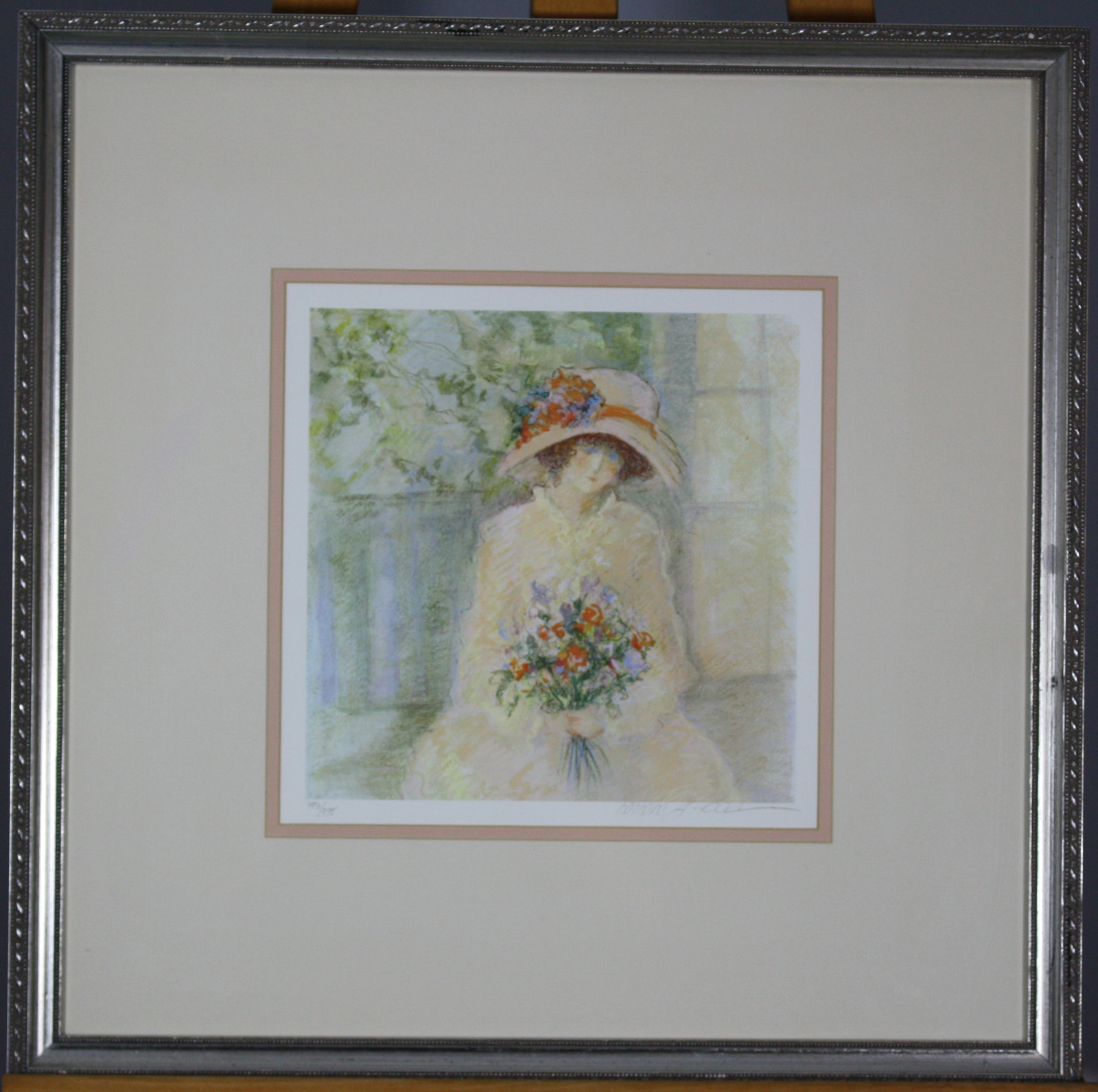 Woman with Flowers Barbara Wood Artist Signed Limited