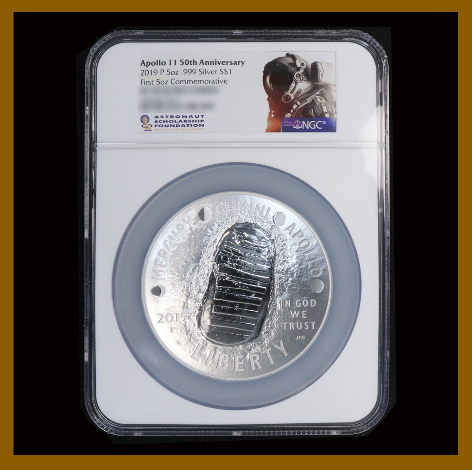 ★激レア★2019年アポロ11★50周年記念★MS70★銀貨★50c★PCGS 2019 P $1 Silver Apollo 11 50th Anniversary NGC MS70 FDOI