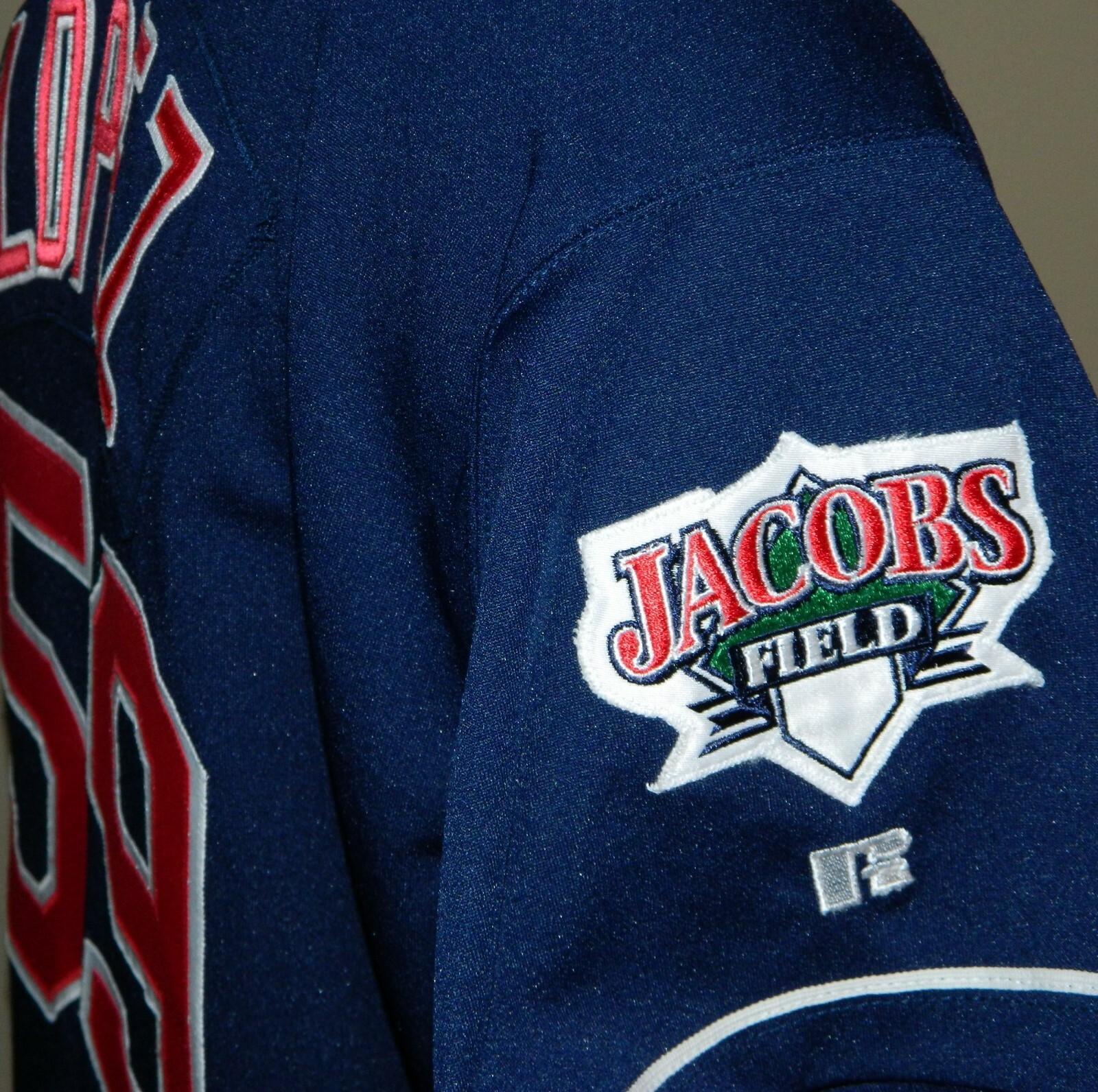 1995 Albie Lopez Game Worn Cleveland Indians ALT Jersey #59 - Russell Size 48