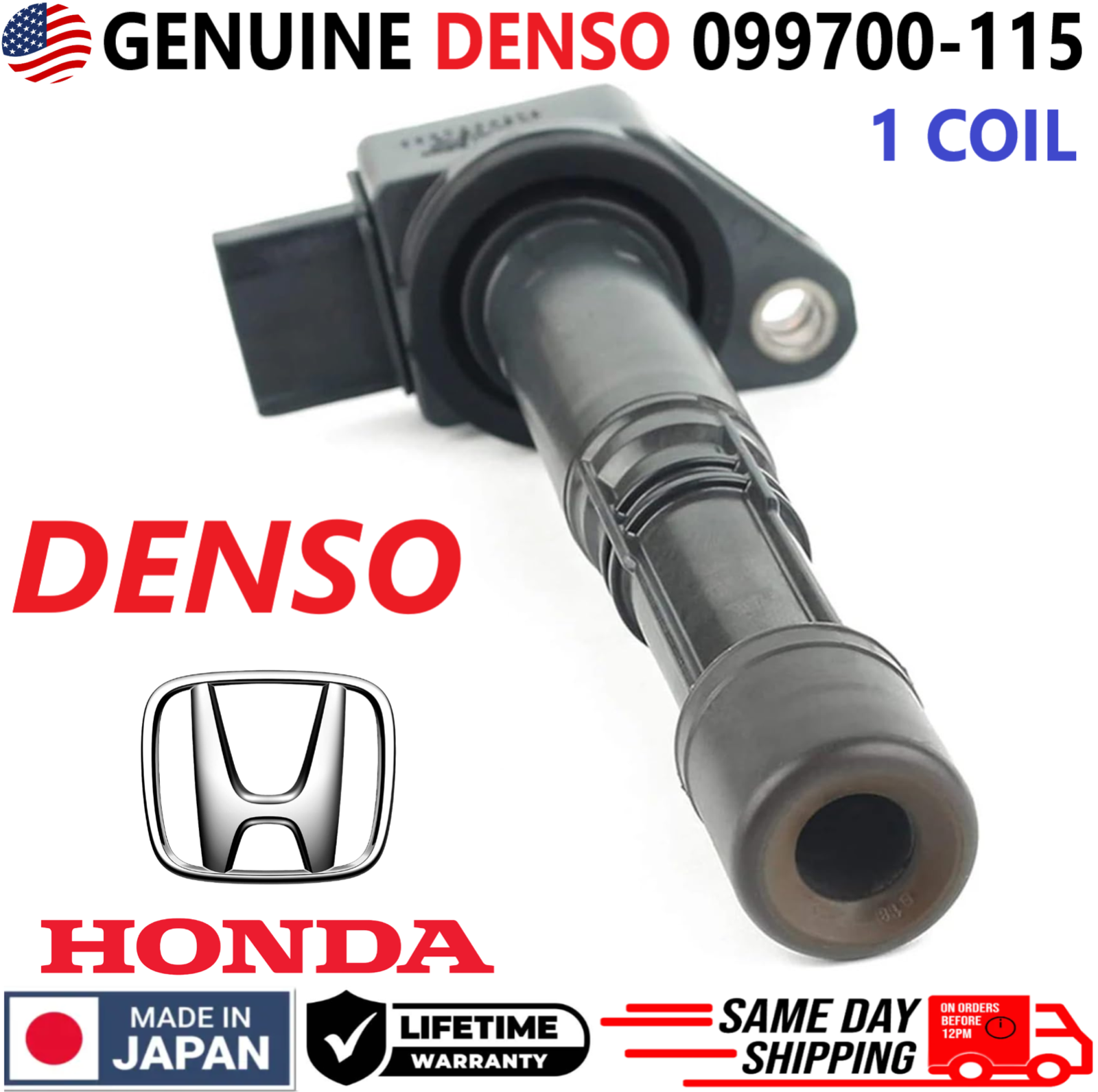 384RIHO GENUINE DENSO x1 Ignition Coil For 2002-2011 Honda 2.0L I4