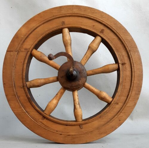 ANTIQUE Wooden wheel with spokes / Spinning Wheel Parts