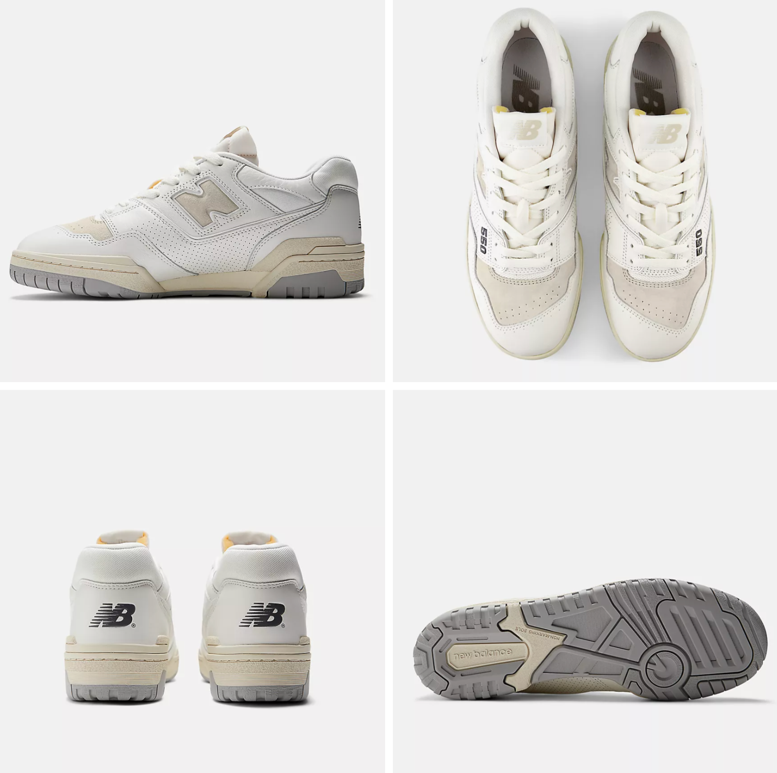 New Balance 550 Perforated Leather Mesh Sneakers Shoes