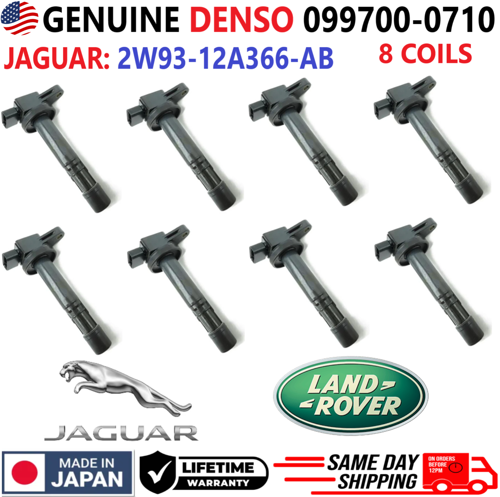 あいこ 8 Ignition Coil & 8 Denso Platinum Spark Plug For 97-01
