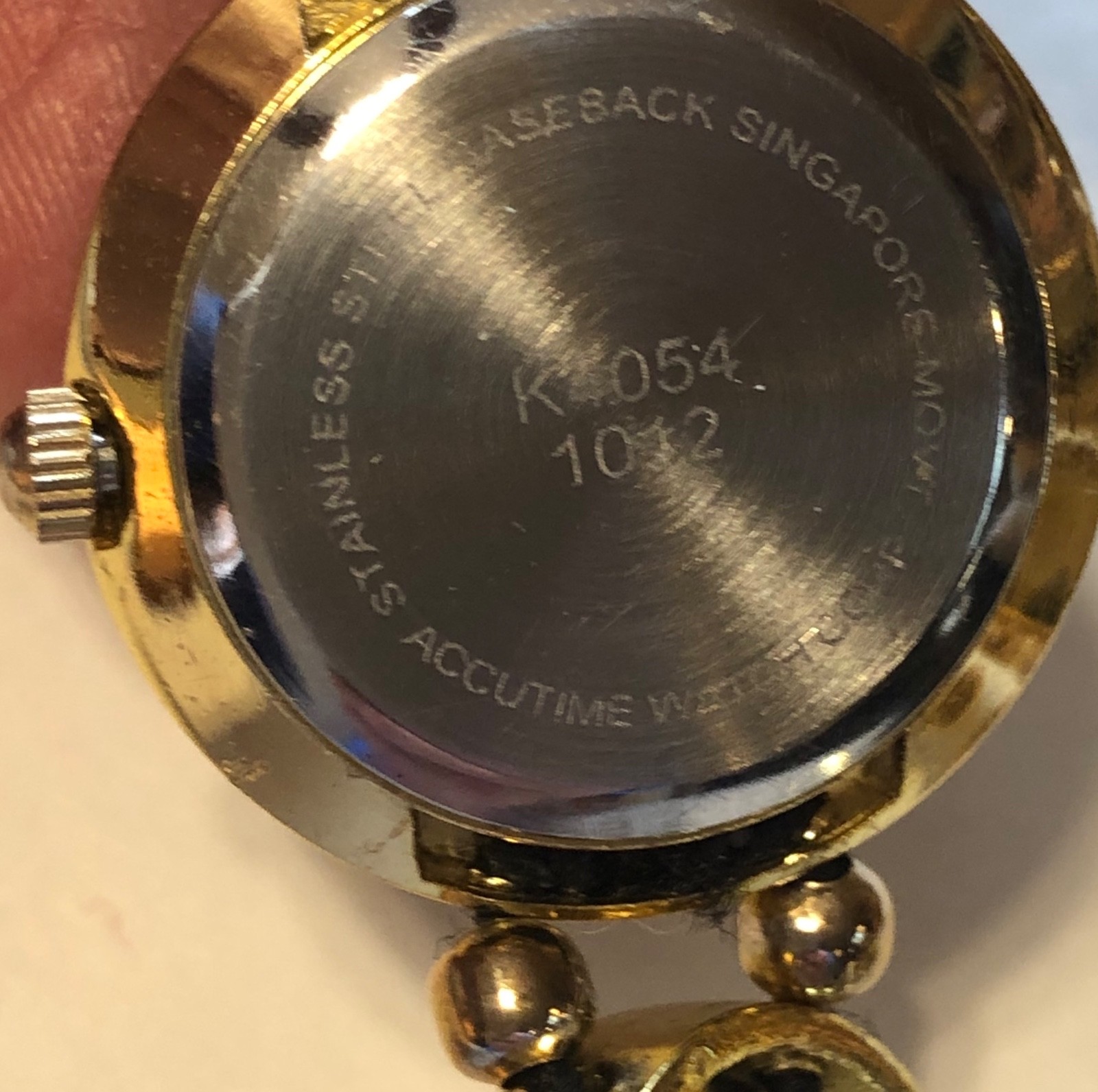 Lovely Ladies Vivani Gold Tone Watch with Faux Gemstone Cabs for Parts, Repairs